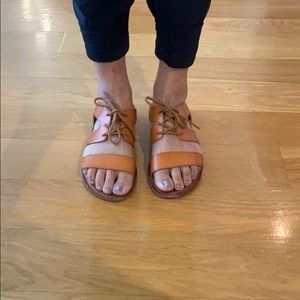 Lace up leather sandals women’s size 8